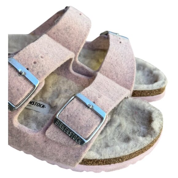 BIRKENSTOCK Women's Arizona Rivet Sandal Shearling in Rose EU 38 US 7 - Picture 2 of 10